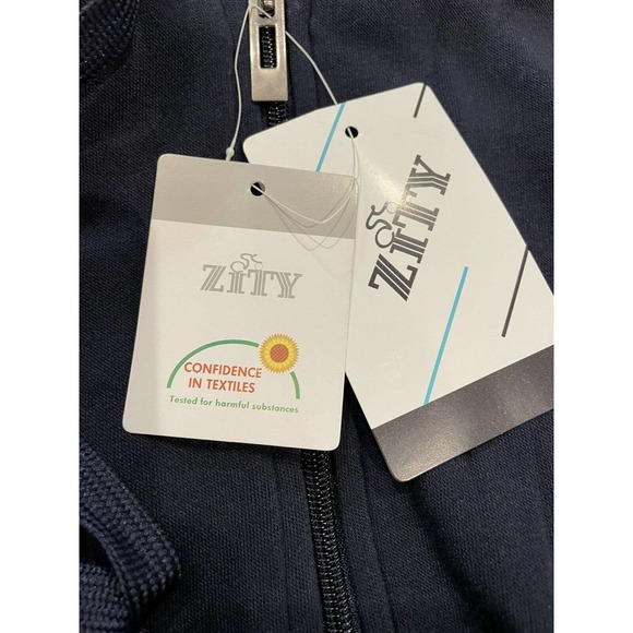 Zity Mens 3XL Jacket Blue Grey Hooded fleece full zip D7 - Picture 4 of 8